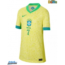 Brasil Vinicius Junior #7 Hjemmedrakt Dame Copa America 2024 Kortermet